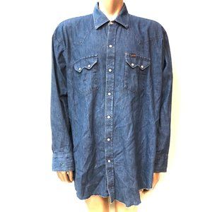 Dee Cee Vintage BIG MAN Snap Button Denim Western Shirt